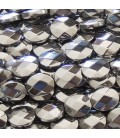 Hematite 8x10 silver faceted oval