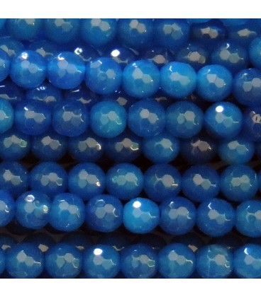 Agate 6 mm oil blue round faceted bead - BeauMonde Bijoux