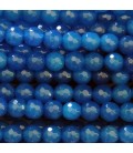 Agate 6 mm bleu pétrole perle facetée