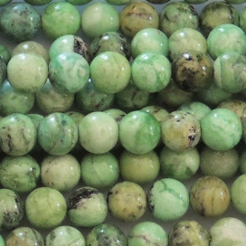 Variscite verte 6 mm perle ronde AA Mongolie