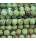 Green variscite 6 mm round bead Mongolia