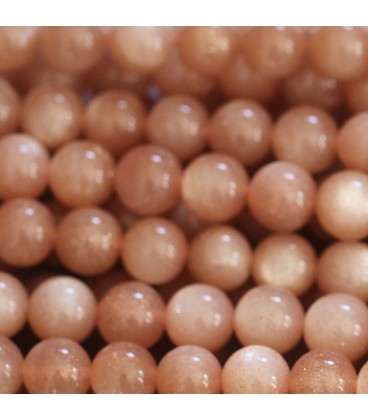 Sun stone 8 mm round bead A - BeauMonde Bijoux