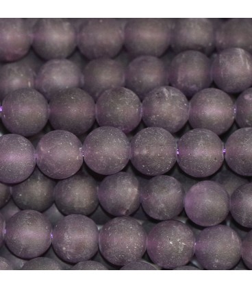 Amethyst 8 mm matte round bead - BeauMonde Bijoux