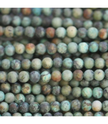 Turquoise 4 mm round pearl matt Africa - BeauMonde Bijoux