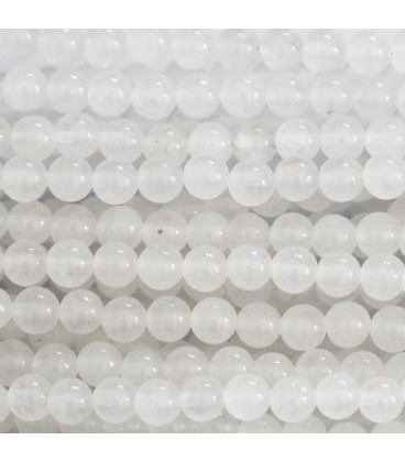 Jade white 4 mm translucent round bead - BeauMonde Bijoux