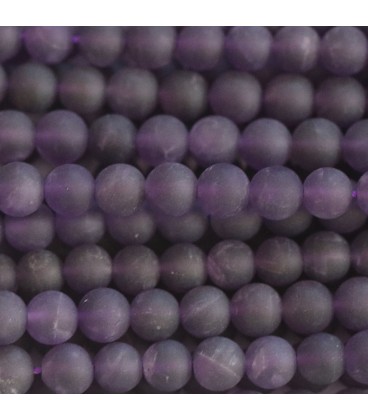 Amethyst 6 mm matte round bead - BeauMonde Bijoux