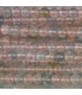 Morganite 4mm round bead transparent tone - BeauMonde Bijoux