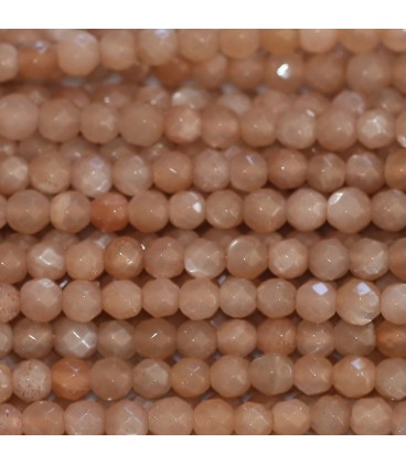 Sun stone 4 mm bead round faceted - BeauMonde Bijoux