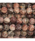 Jaspe léopard skin 8 mm perle ronde ton rose Madagascar