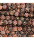 BeauMonde Bijoux - Jaspe léopard skin 6 mm environ perle ronde ton rose Madagascar