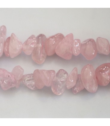 BeauMonde Bijoux - Quartz rose pierre chips 5/8 mm +/- environ (couleur chauffée) Madagascar