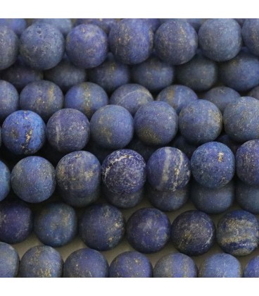 Lapis lazuli 8 mm matte round bead - BeauMonde Bijoux