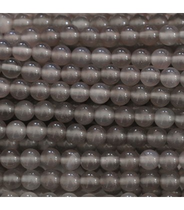 BeauMonde Bijoux - Agate 6 mm grise perle ronde