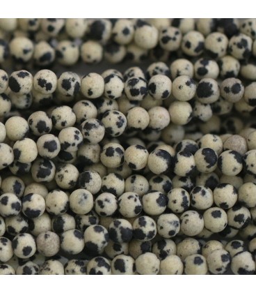 BeauMonde Bijoux - Jaspe dalmatien 4 mm environ perle ronde mat A Afrique
