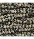 BeauMonde Bijoux - Jaspe dalmatien 4 mm environ perle ronde mat A Afrique