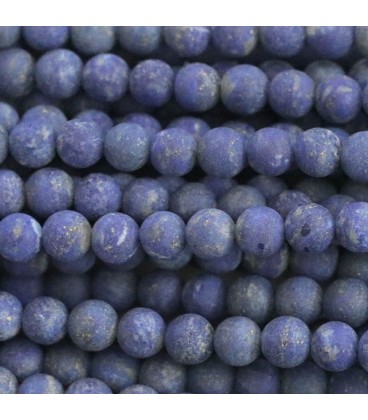 Lapis lazuli 6 mm matte round bead - BeauMonde Bijoux