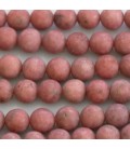 Rhodonite 8 mm matte round bead