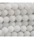 Quartzite 8mm faceted round bead (white Jasper)