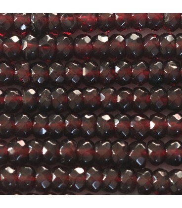 BeauMonde Bijoux - Grenat 2.5x4 mm rondelle facettée A Inde