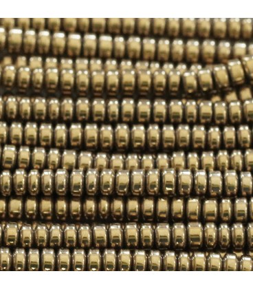 Hematite 2X3 mm rounded golden washer China - BeauMonde Bijoux
