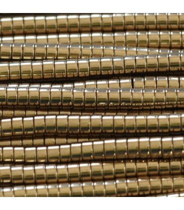 BeauMonde Bijoux - Hématite dorée 2x4 mm environ rondelle heishi