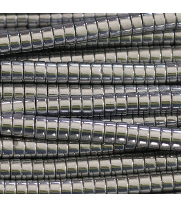 Hematite 2X4 mm silver heishi washer China - BeauMonde Bijoux