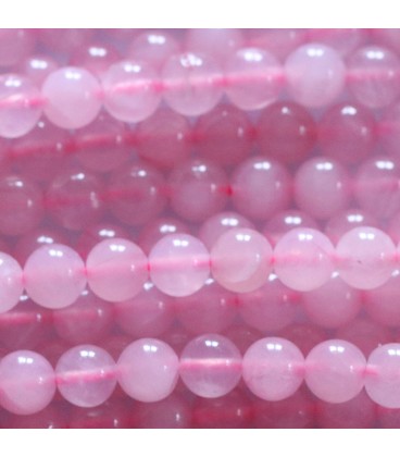 BeauMonde Bijoux - Quartz rose 6/6.5 mm environ perle ronde A (1er prix couleur chauffée) Brésil