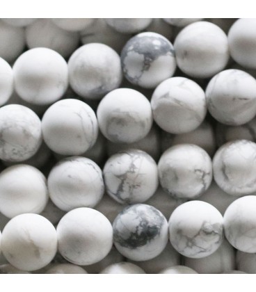 BeauMonde Bijoux - Howlite blanche 8/8.3 mm perle ronde mat A Canada