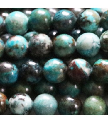 BeauMonde Bijoux - Chrysocolle 8 mm perle ronde AA Pérou