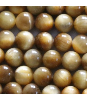Tiger eye golden 8 mm round bead Africa - BeauMonde Bijoux