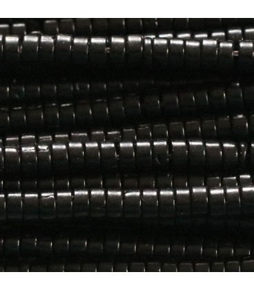Howlite 3X4 mm heishi black washer - BeauMonde Bijoux