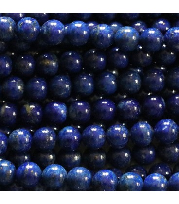 Lapis lazuli 4 mm round bead quality A Afghanistan - BeauMonde Bijoux