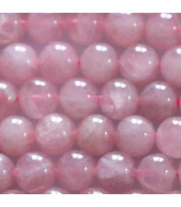BeauMonde Bijoux - Quartz rose 8/8.3 mm environ perle ronde naturel AA Madagascar