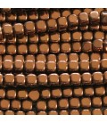 Hematite 4X4 mm rounded copper square