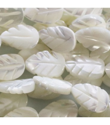 Mother-of-pearl 12X8 mm white sheet - BeauMonde Bijoux