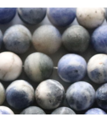 BeauMonde Bijoux - Sodalite 10 mm perle ronde mixte mat A Afrique du Sud