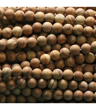 BeauMonde Bijoux - Jaspe bois 4 mm environ perle ronde mat A+ Australie
