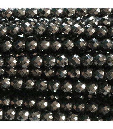BeauMonde Bijoux - Hématite 4/4.2 mm environ trou 1.1mm environ perle ronde facettée Chine