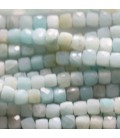 Amazonite 4X4 mm faceted square China - BeauMonde Bijoux