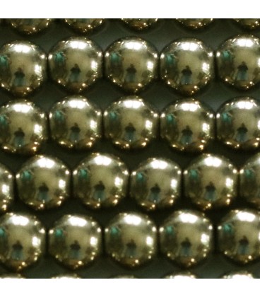 Hematite 8 mm round golden bead hole about 2 mm - BeauMonde Bijoux