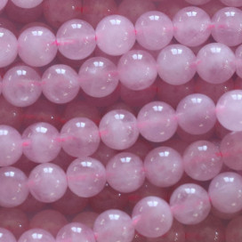 Quartz rose 6/6.4 mm environ perle ronde naturel AA Madagascar