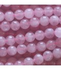 Quartz pink 6/6.5 mm natural round bead A Madagascar
