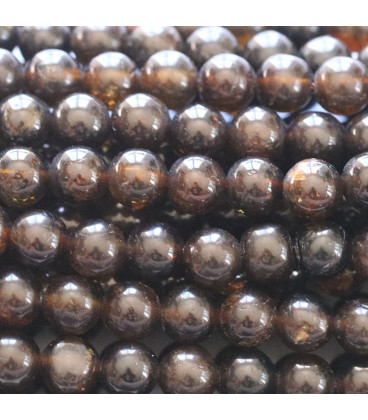 BeauMonde Bijoux - Dravite 6 mm perle ronde Brésil (Tourmaline marron) A Brésil