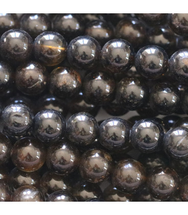 Dravite 8 mm round bead Brazil (brown tourmaline) - BeauMonde Bijoux