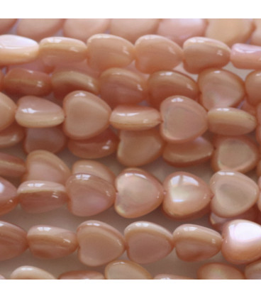 Mother-of-pearl pink heart 6 mm - BeauMonde Bijoux