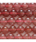 BeauMonde Bijoux - Quartz strawberry 8 mm perle ronde A Brésil