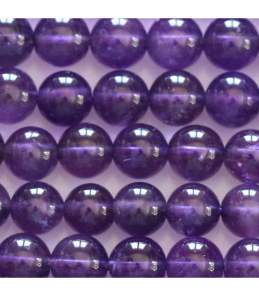 Amethyste 8 mm perle ronde couleur médium - BeauMonde Bijoux