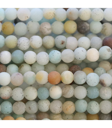 Amazonite 4 mm perle ronde mixte mat - BeauMonde Bijoux