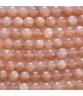 Pierre du soleil 6/6.3 mm environ perle ronde ton uni A+ Inde