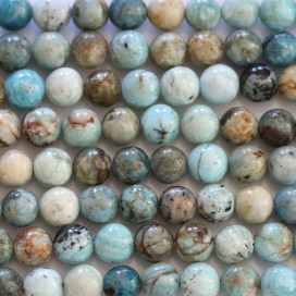 Opale bleue 6 mm environ perle ronde A Afrique